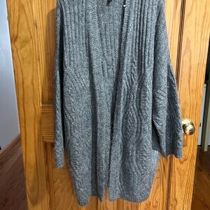 Express Gray Women's Open Cardigan Sweater